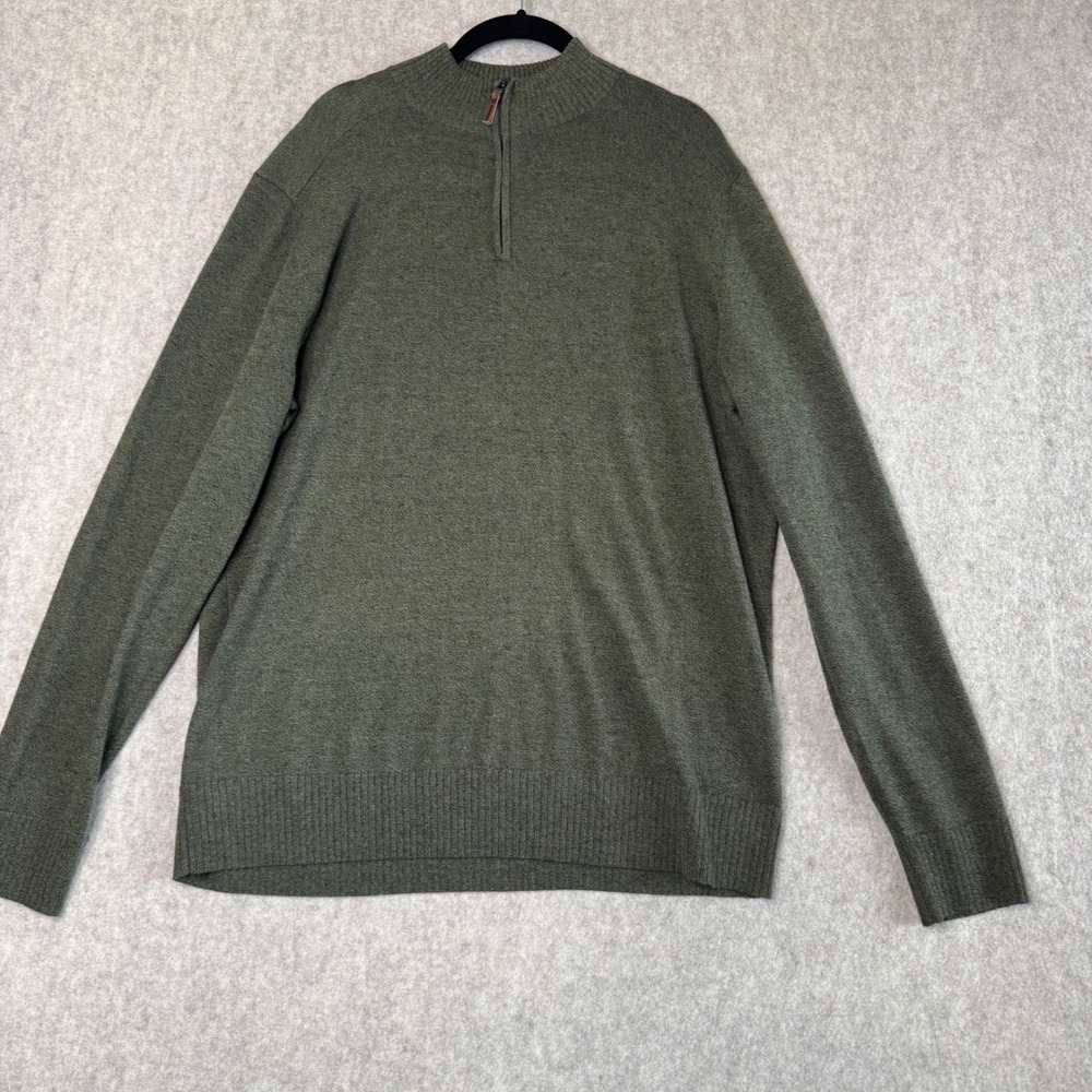 Smartwool Sparwood 1/2 Zip Sweater Merino Wool Blend Mens L Moss Green NWT